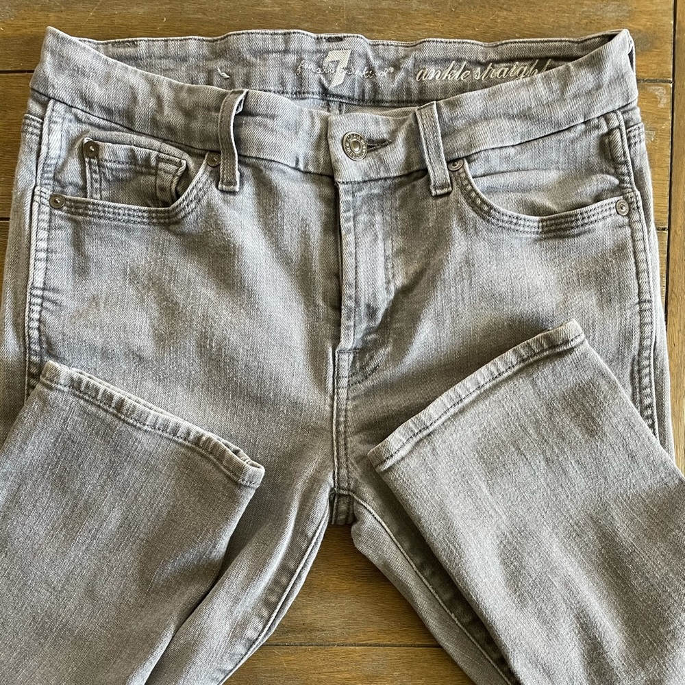 7Jeans Ankle Straight Leg Gray Jeans sz28